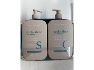 Hair Therapy Curl & Shine Shampoo and Conditioner Set with Rice Protein - Aloe